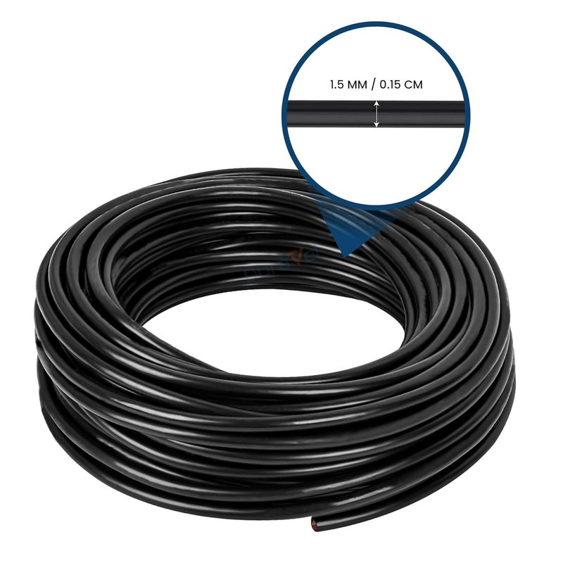 درافل كابل كهربائي ثلاثي النواة من دورافيل، سلك طاقة معزول بمادة PVC سوداء، موصل نحاسي مرن (2.5 متر، 1.5 مم) - Image 5